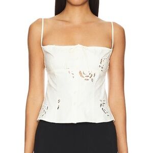 We Wore What Rose Embroidered Top